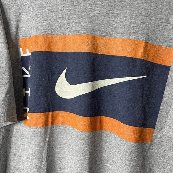Nike Vintage Grey / White Tag Blue and Orange Flag with Nike Swoosh Spell Out XL - Picture 2 of 6